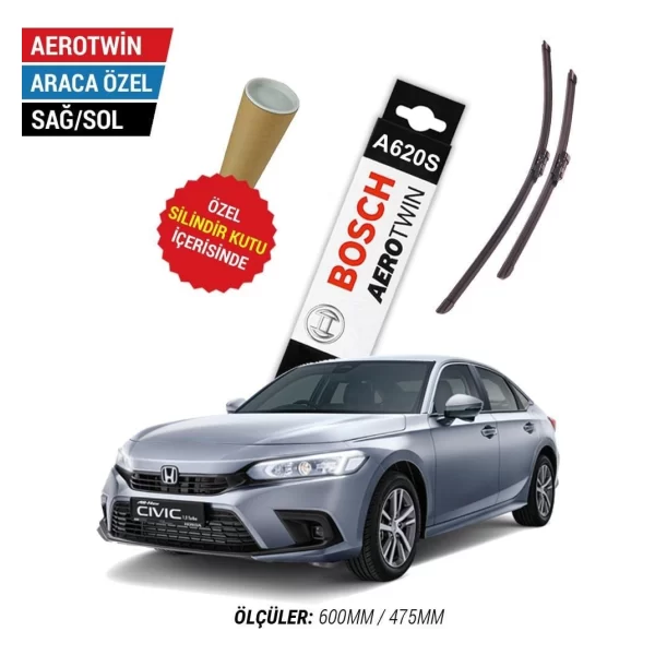 Honda Civic Silecek (2022-2025 FE) Bosch Aerotwin A620S